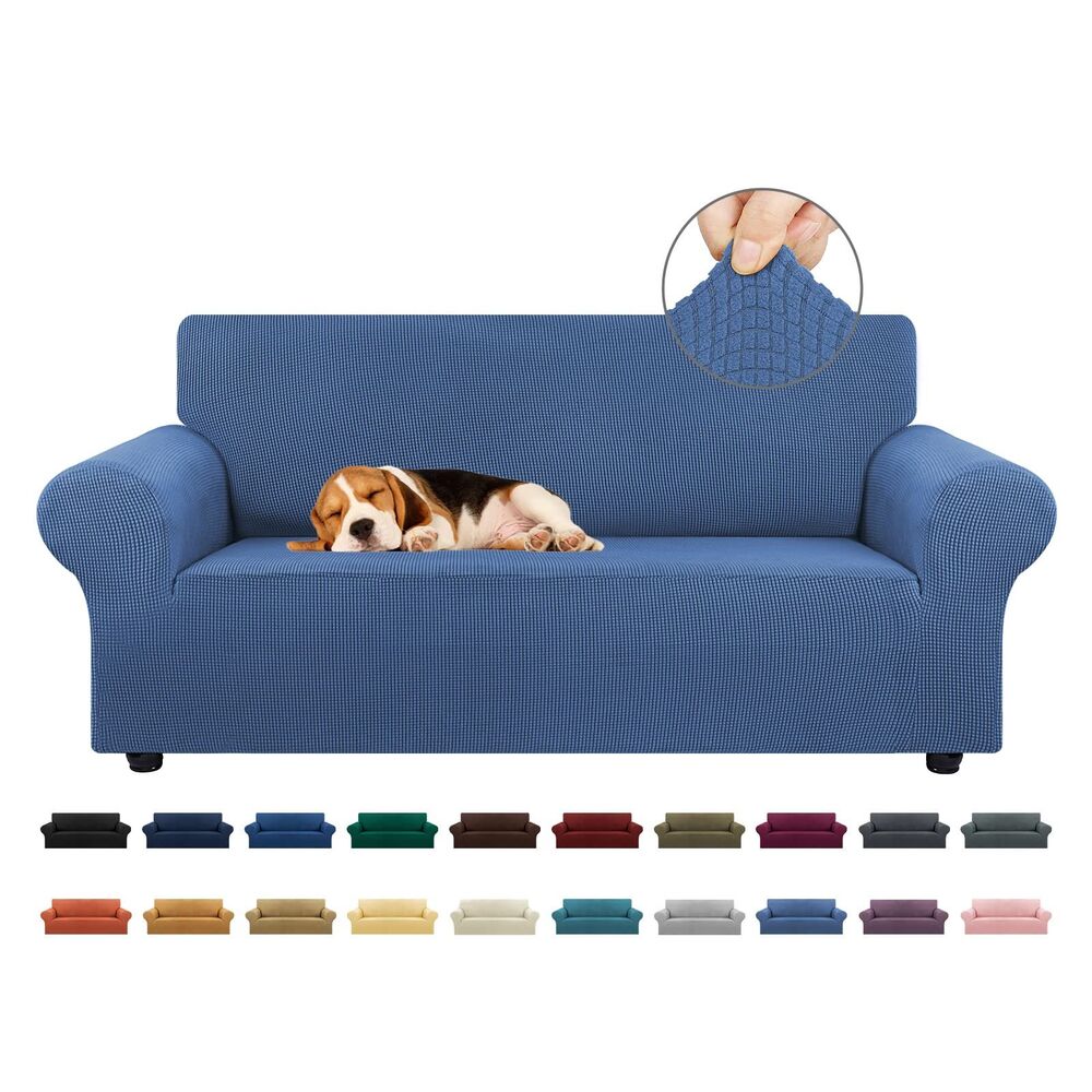 Stretch Loveseat Sofa Cover, for 2 Cushion Couch (Medium 55-78", Riverside)